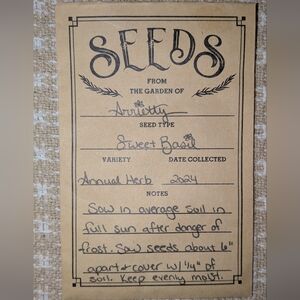 Sweet Basil Seed Packet